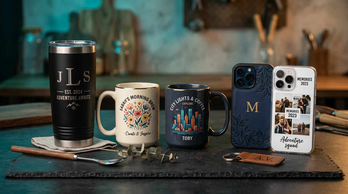 Produtos personalizados: canecas, copos térmicos e capinhas